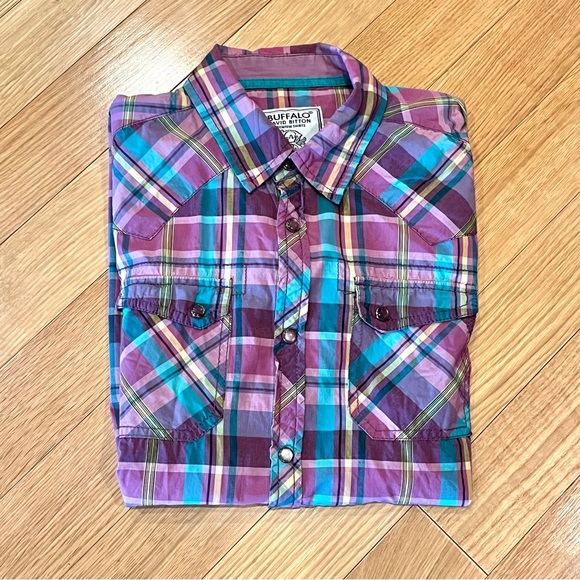 Buffalo David Bitton Snap Front w Patches Shirt - S - Picture 3 of 3